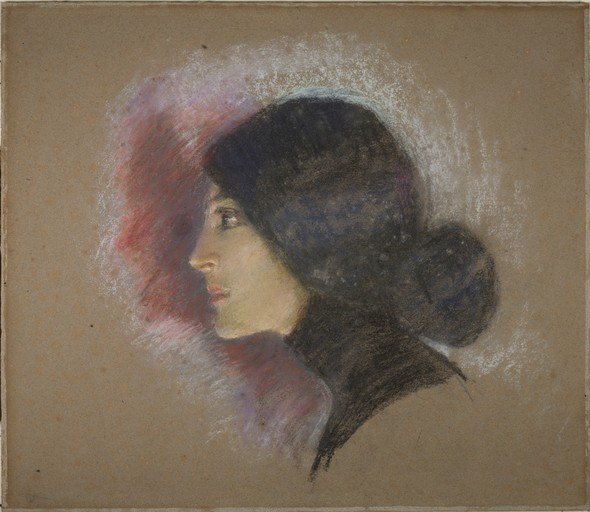 Profile Portrait of a Woman in Pastel