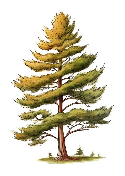 Watercolor Pine Tree Illustration