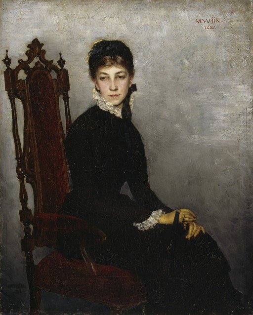 Portrait of a Woman in a Black Dress